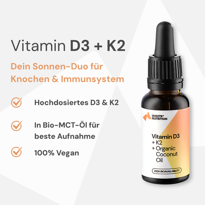 Vitamin D3 & K2 + Bio Kokosnuss Öl
